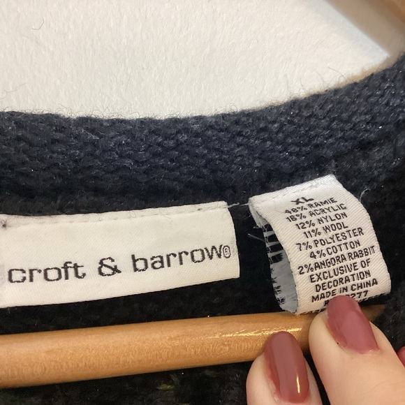 Croft & Barrow Black Cardigan with Red Floral Design - Picture 13 of 16